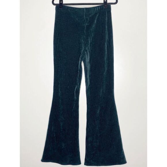 New Chaser Corduroy Velour High Waist Pull On Flare Pants Women's Size Large - Picture 6 of 7